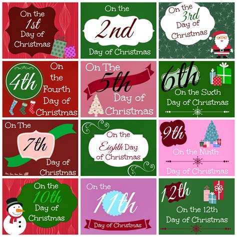 Free Printable Customizable Gift 12 Days Of Christmas Printable Tags